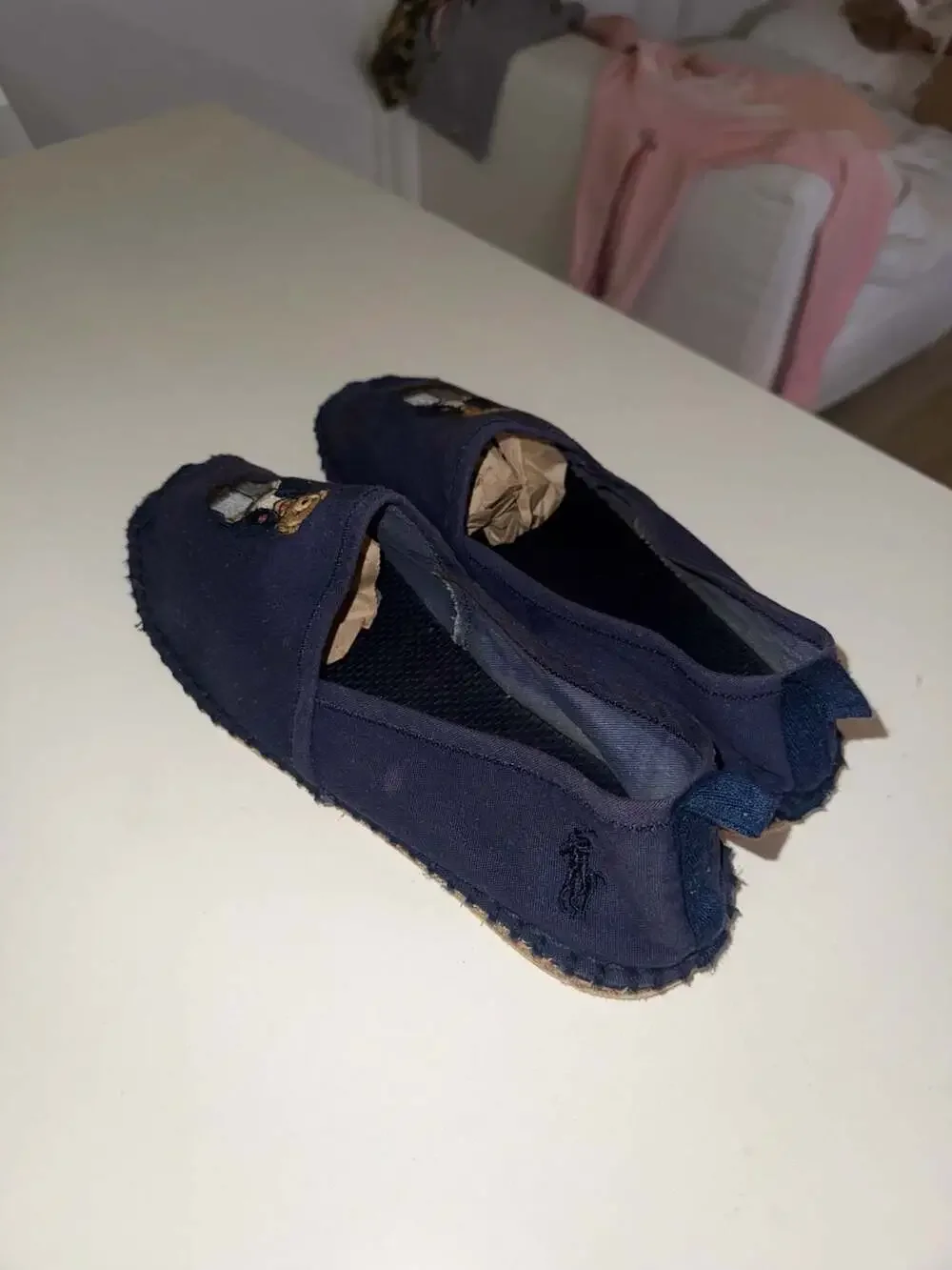 Polo Ralph Lauren Barron Polo Bear Canvas Espadrilles Navy Size 9D